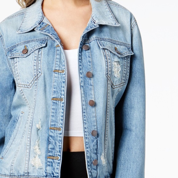 HP! Ex-boyfriend distressed denim jean jacket - Picture 2 of 3